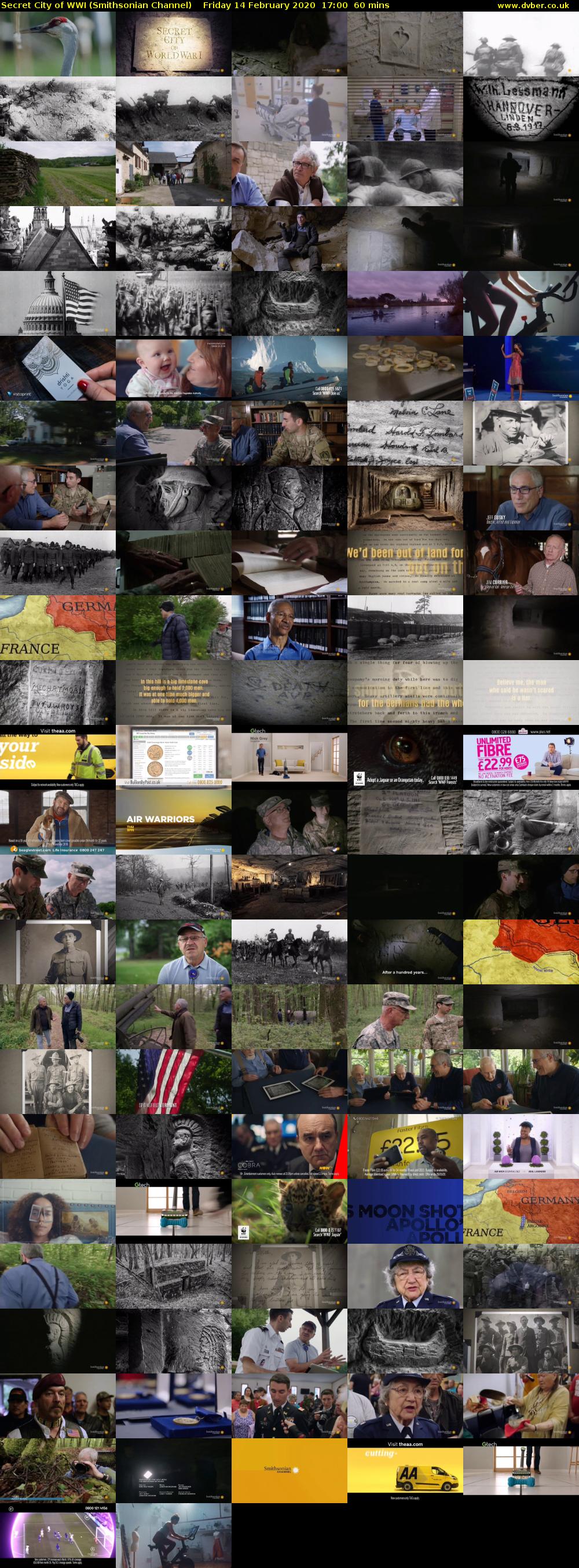 Secret City of WWI (Smithsonian Channel) Friday 14 February 2020 17:00 - 18:00