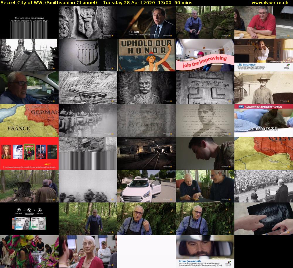 Secret City of WWI (Smithsonian Channel) Tuesday 28 April 2020 13:00 - 14:00