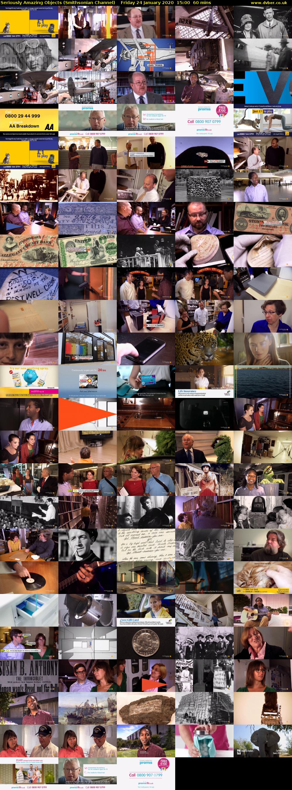Seriously Amazing Objects (Smithsonian Channel) Friday 24 January 2020 15:00 - 16:00