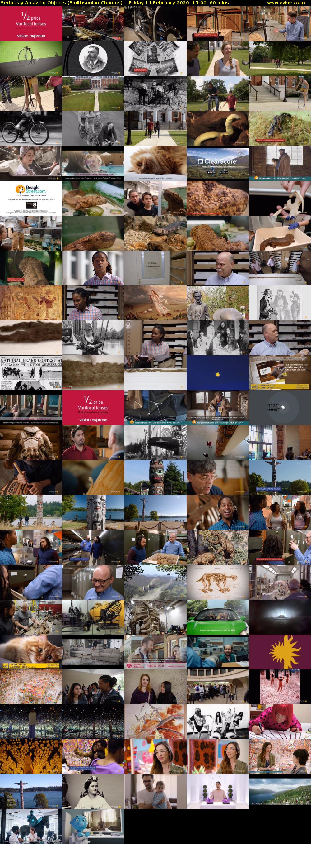 Seriously Amazing Objects (Smithsonian Channel) Friday 14 February 2020 15:00 - 16:00