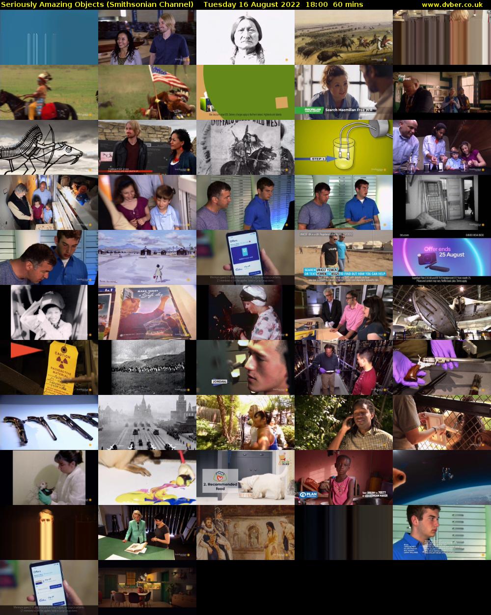 Seriously Amazing Objects (Smithsonian Channel) Tuesday 16 August 2022 18:00 - 19:00