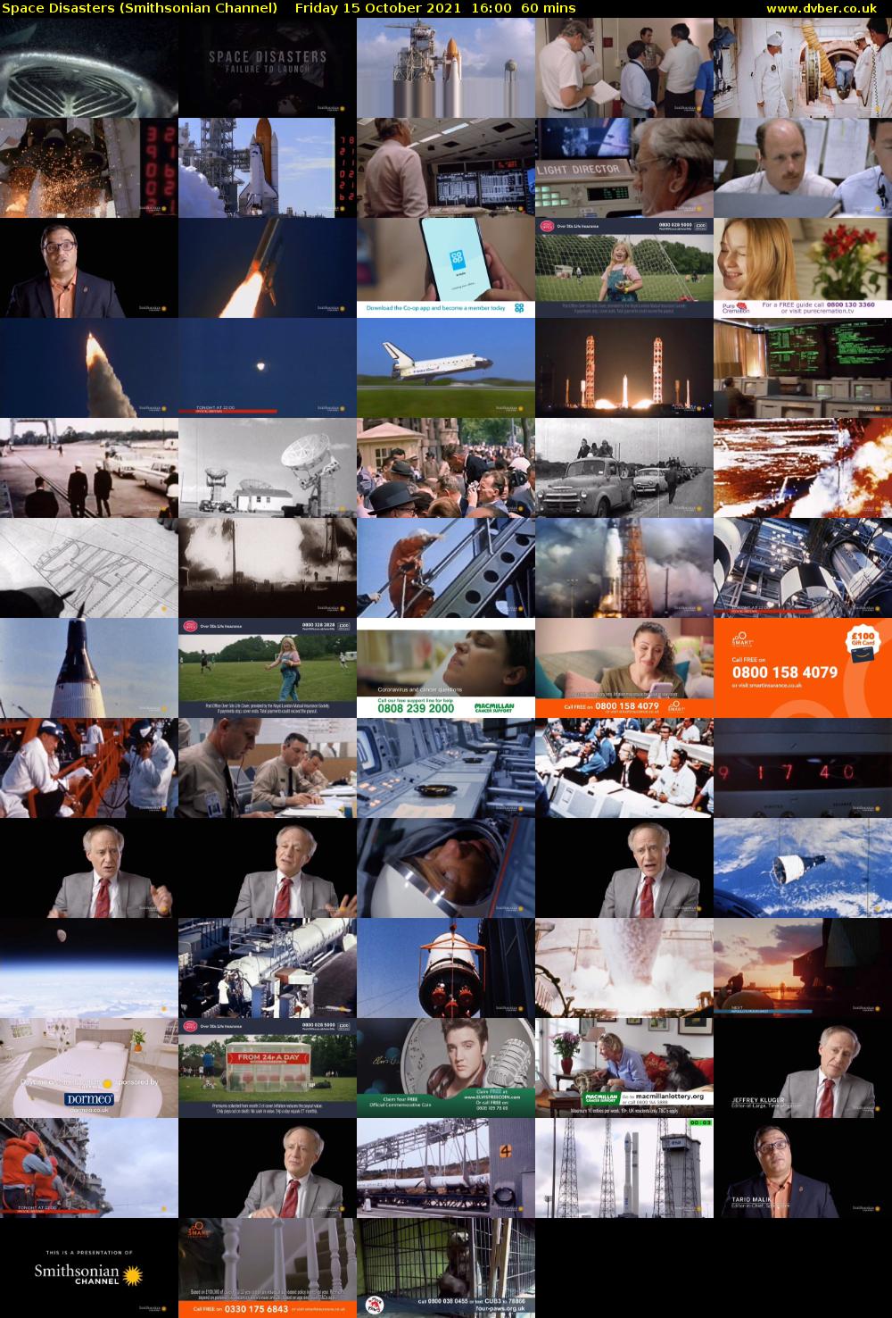 Space Disasters (Smithsonian Channel) Friday 15 October 2021 16:00 - 17:00
