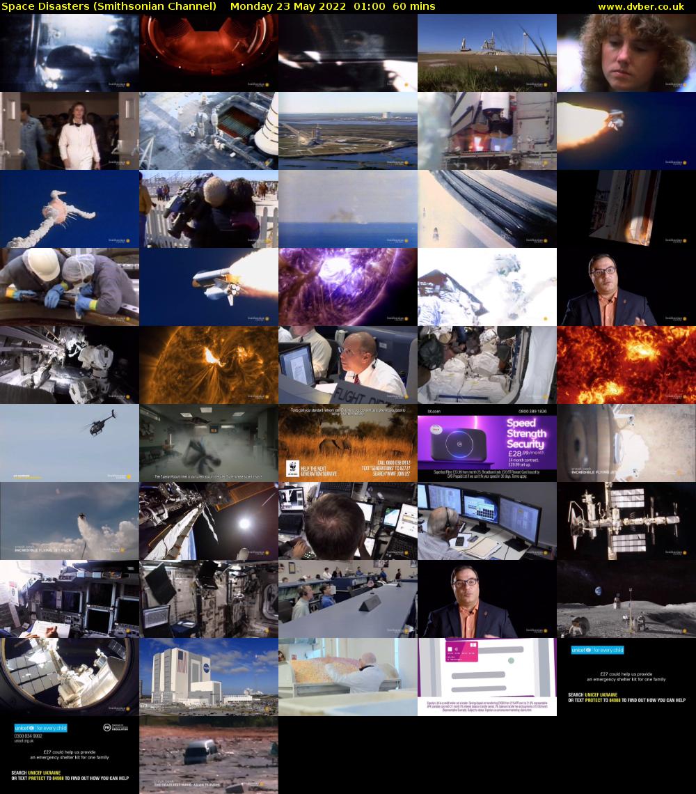 Space Disasters (Smithsonian Channel) Monday 23 May 2022 01:00 - 02:00