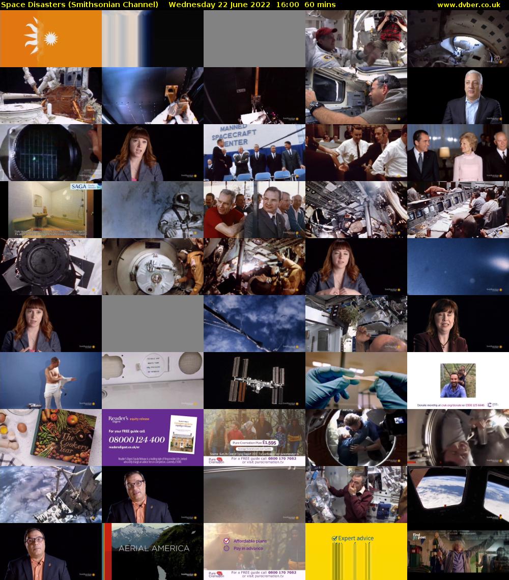 Space Disasters (Smithsonian Channel) Wednesday 22 June 2022 16:00 - 17:00
