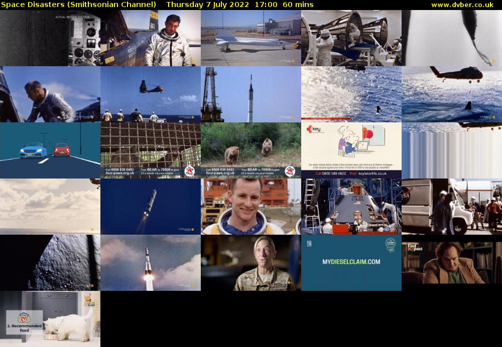 Space Disasters (Smithsonian Channel) Thursday 7 July 2022 17:00 - 18:00