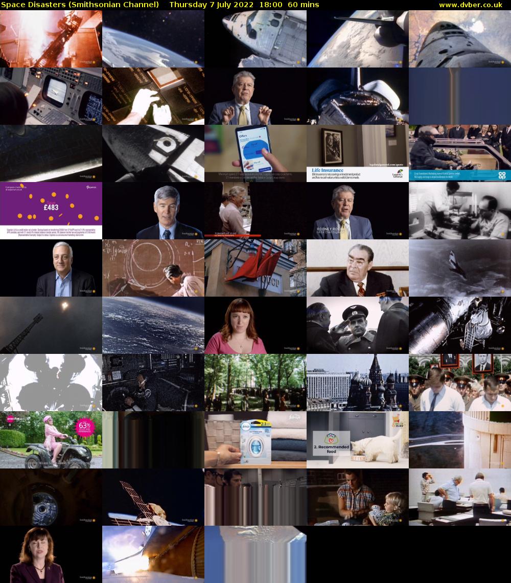 Space Disasters (Smithsonian Channel) Thursday 7 July 2022 18:00 - 19:00