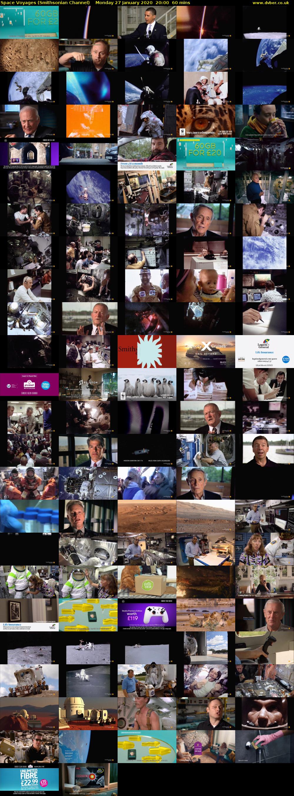 Space Voyages (Smithsonian Channel) Monday 27 January 2020 20:00 - 21:00