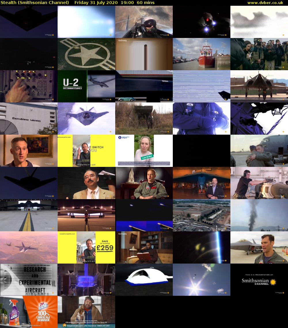 Stealth (Smithsonian Channel) Friday 31 July 2020 19:00 - 20:00