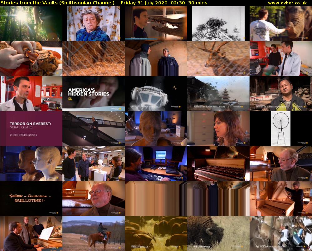 Stories from the Vaults (Smithsonian Channel) Friday 31 July 2020 02:30 - 03:00