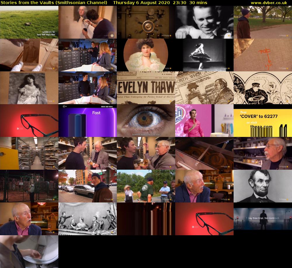 Stories from the Vaults (Smithsonian Channel) Thursday 6 August 2020 23:30 - 00:00