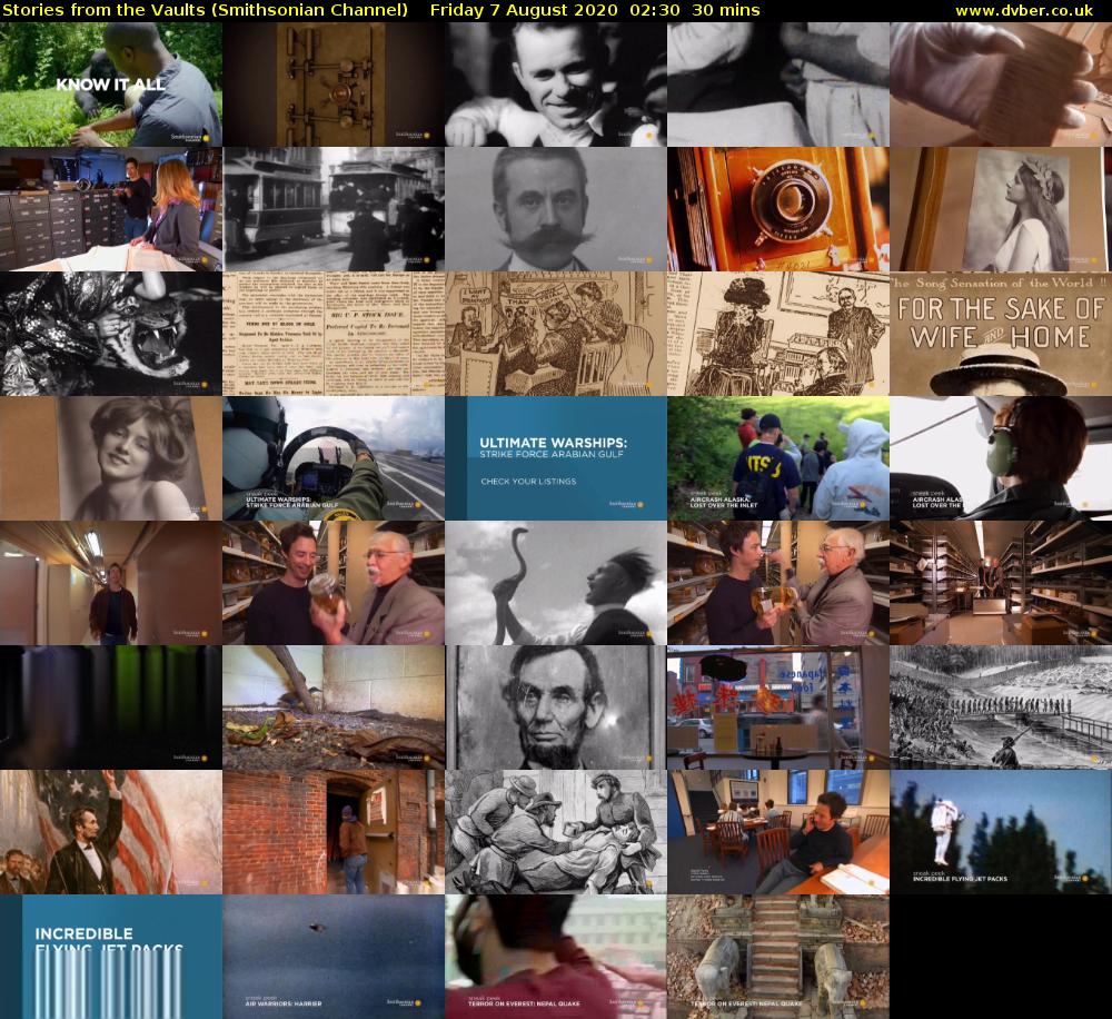 Stories from the Vaults (Smithsonian Channel) Friday 7 August 2020 02:30 - 03:00