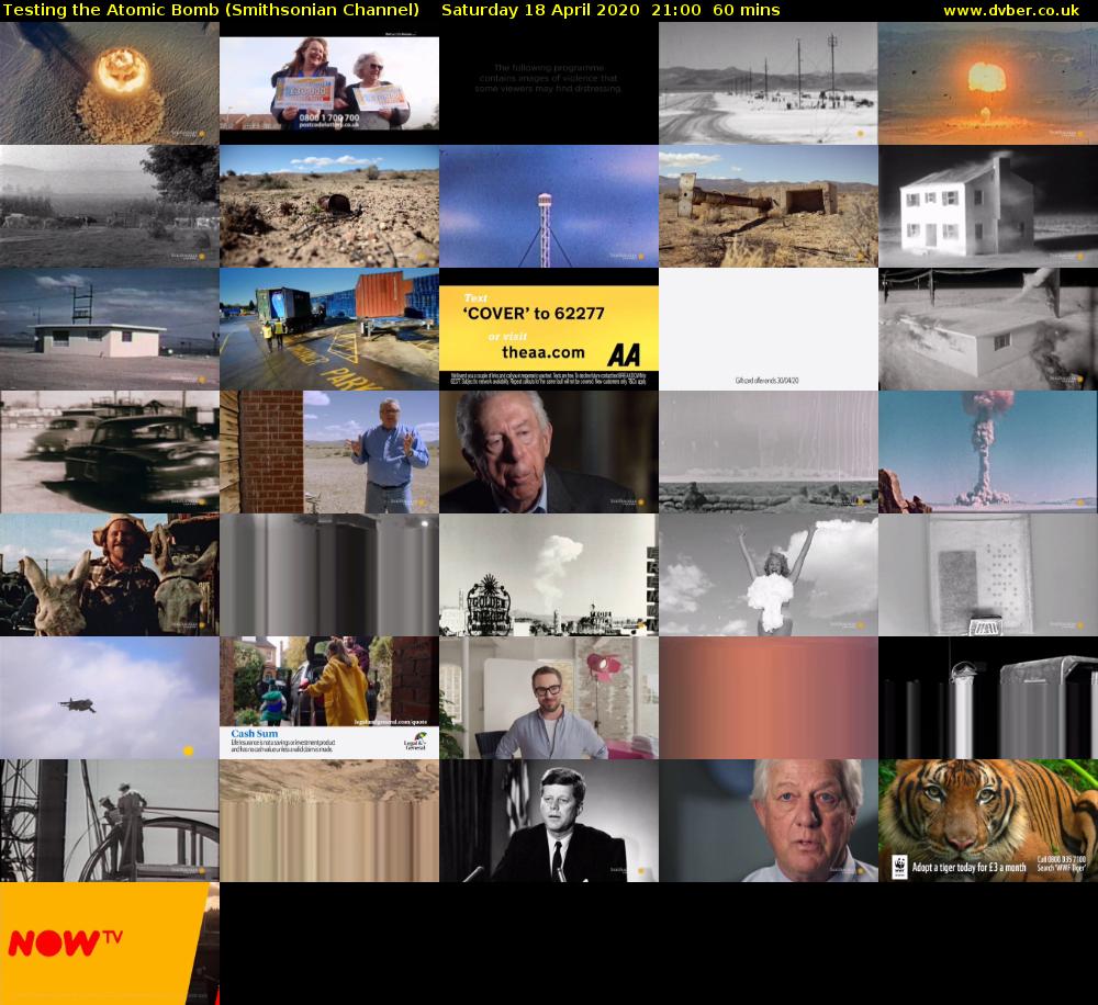 Testing the Atomic Bomb (Smithsonian Channel) Saturday 18 April 2020 21:00 - 22:00