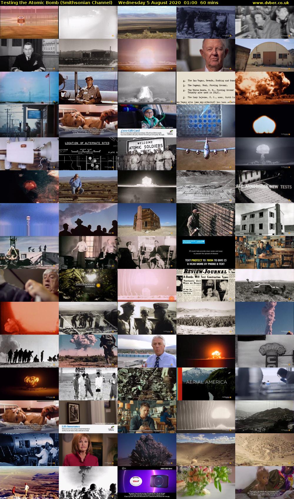 Testing the Atomic Bomb (Smithsonian Channel) Wednesday 5 August 2020 01:00 - 02:00