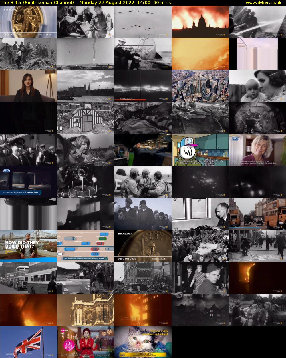 The Blitz: (Smithsonian Channel) Monday 22 August 2022 14:00 - 15:00