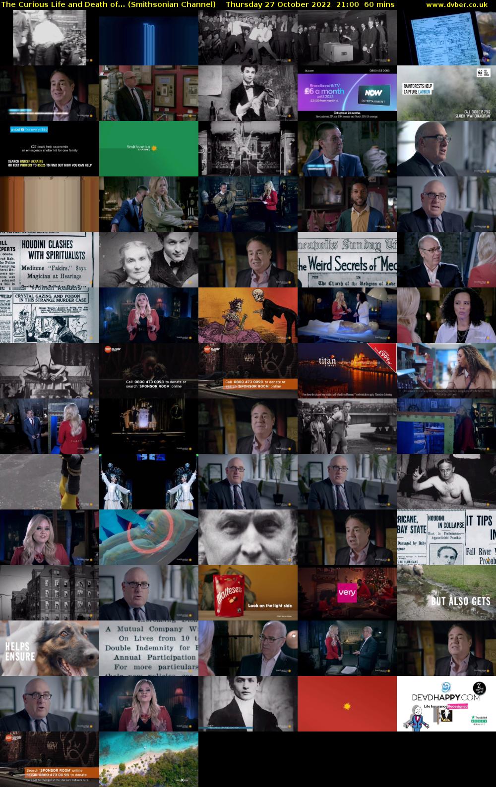 The Curious Life and Death of... (Smithsonian Channel) Thursday 27 October 2022 21:00 - 22:00