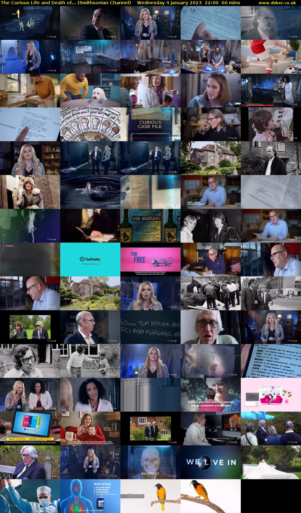 The Curious Life and Death of... (Smithsonian Channel) Wednesday 4 January 2023 22:00 - 23:00