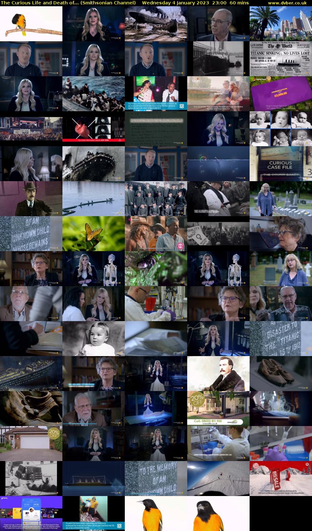 The Curious Life and Death of... (Smithsonian Channel) Wednesday 4 January 2023 23:00 - 00:00