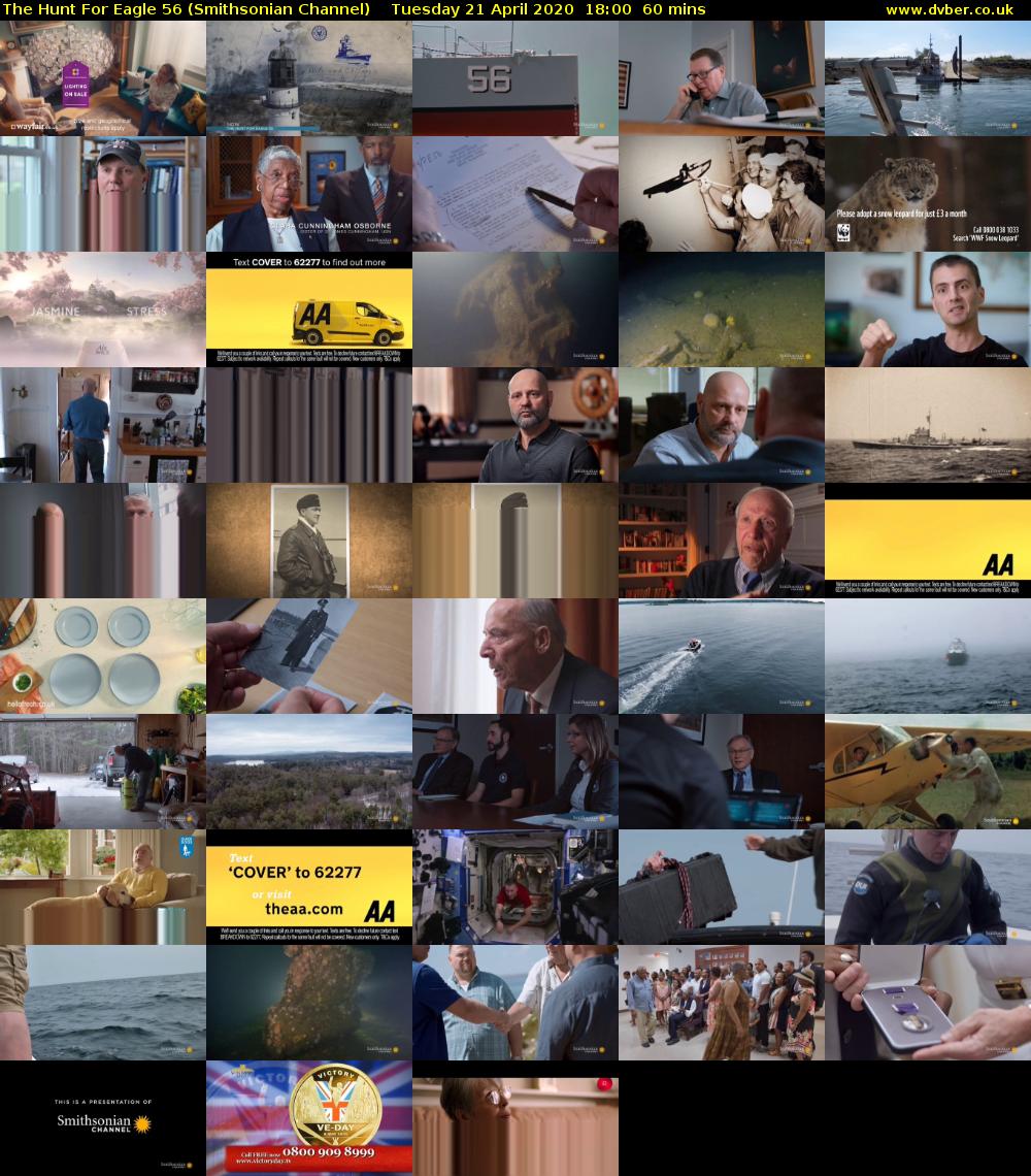 The Hunt For Eagle 56 (Smithsonian Channel) Tuesday 21 April 2020 18:00 - 19:00
