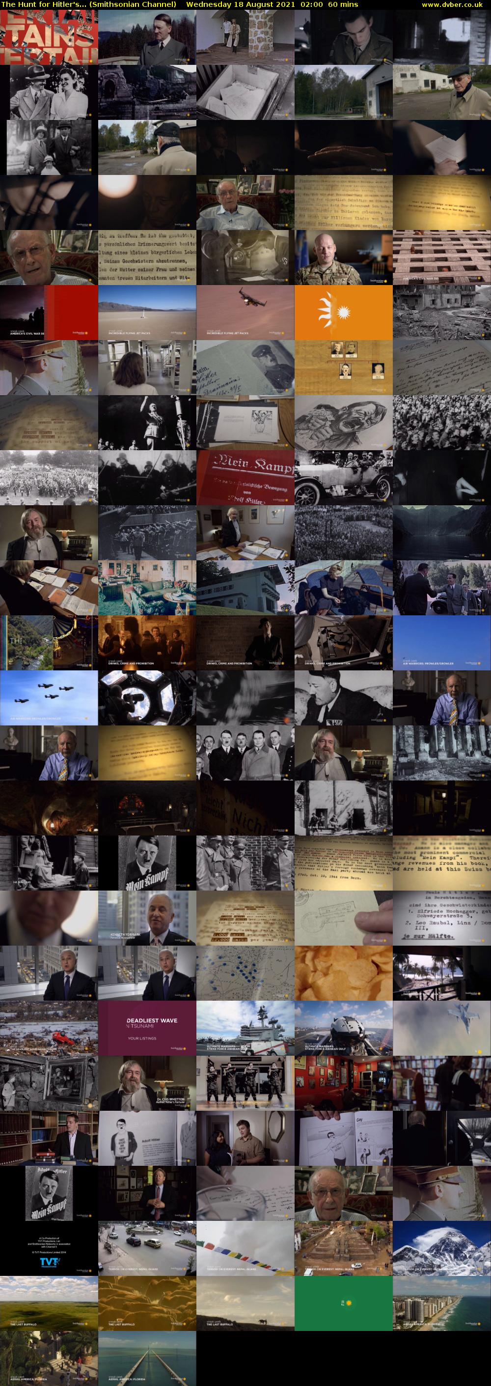The Hunt for Hitler's... (Smithsonian Channel) Wednesday 18 August 2021 02:00 - 03:00