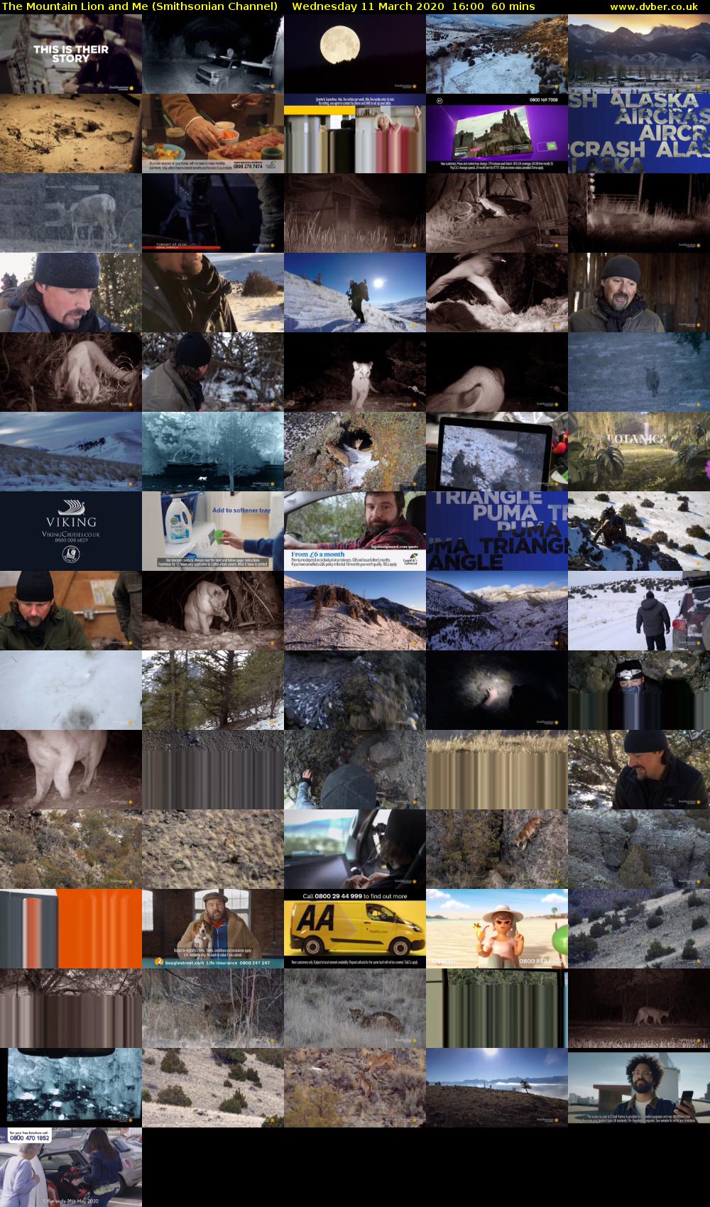 The Mountain Lion and Me (Smithsonian Channel) Wednesday 11 March 2020 16:00 - 17:00