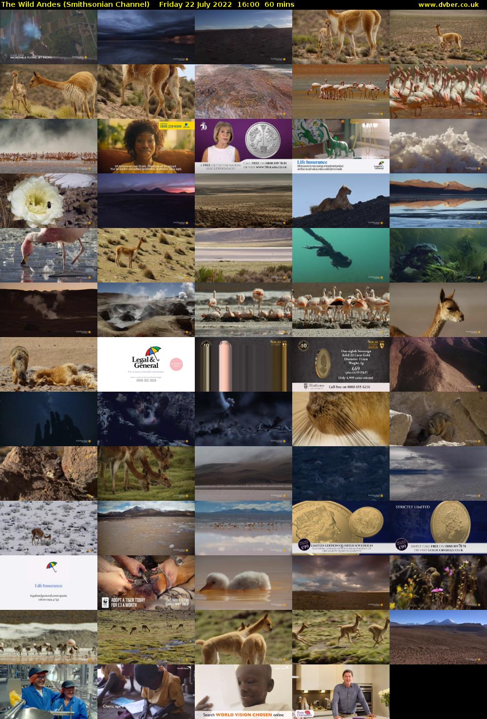 The Wild Andes (Smithsonian Channel) Friday 22 July 2022 16:00 - 17:00