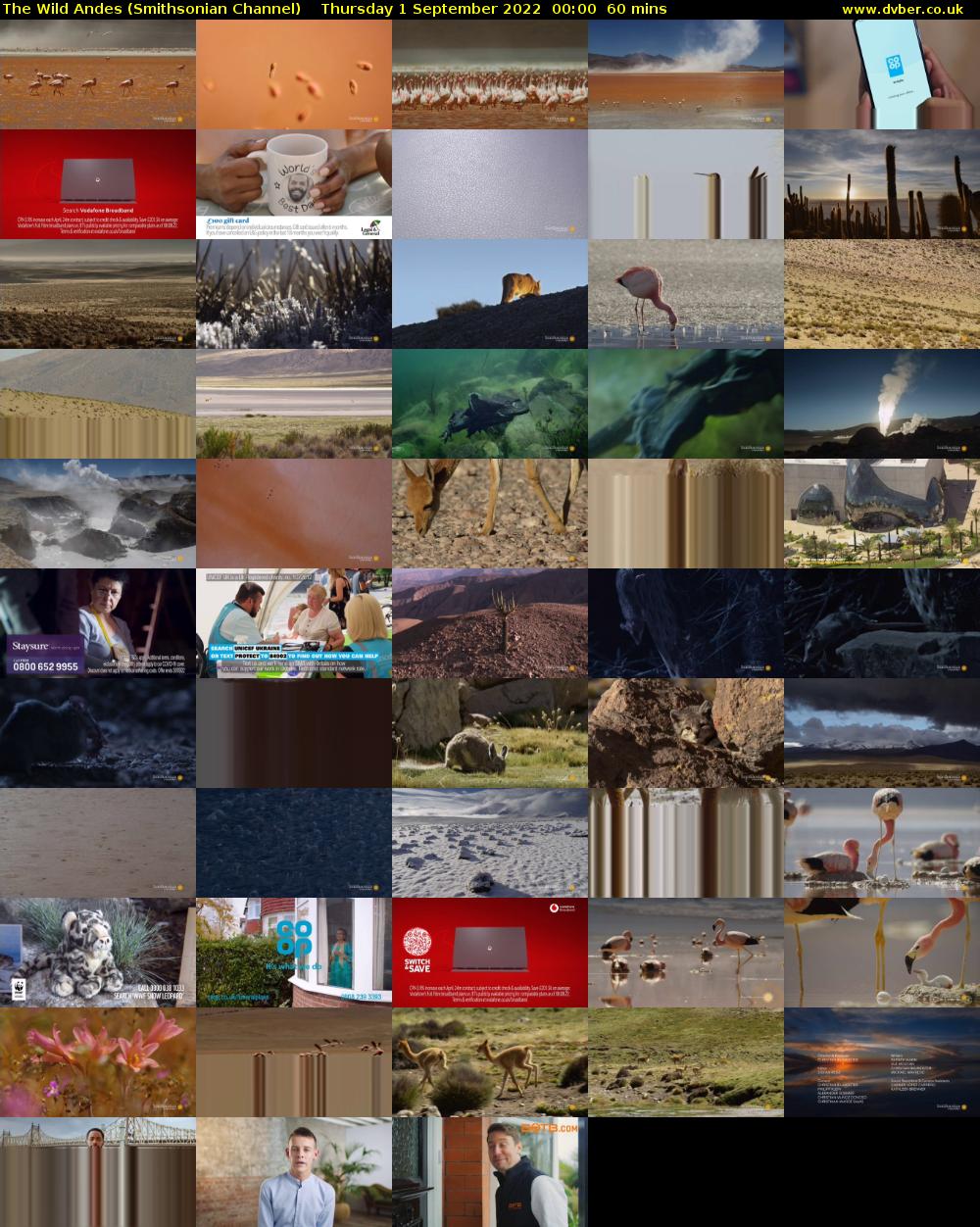 The Wild Andes (Smithsonian Channel) Thursday 1 September 2022 00:00 - 01:00