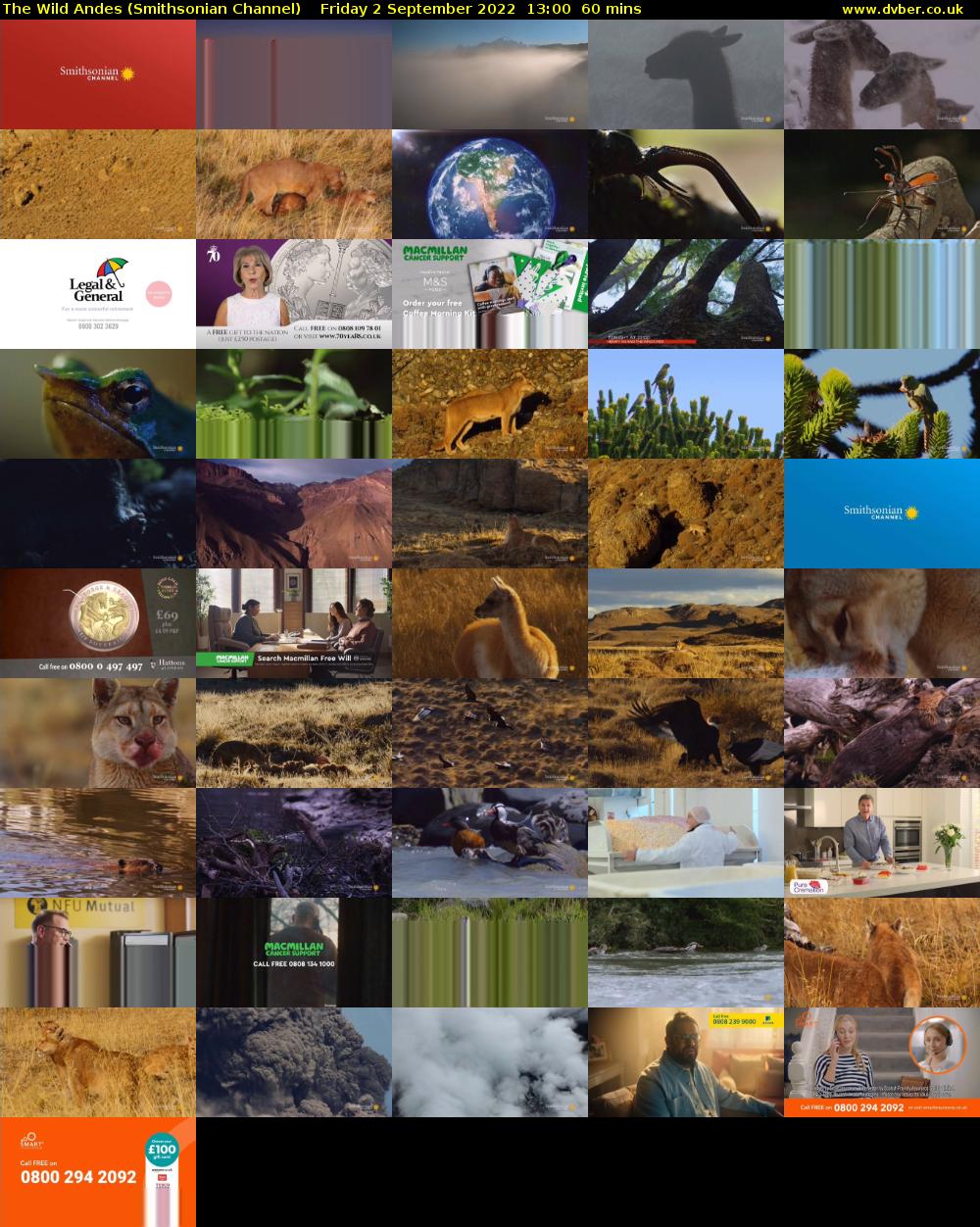The Wild Andes (Smithsonian Channel) Friday 2 September 2022 13:00 - 14:00