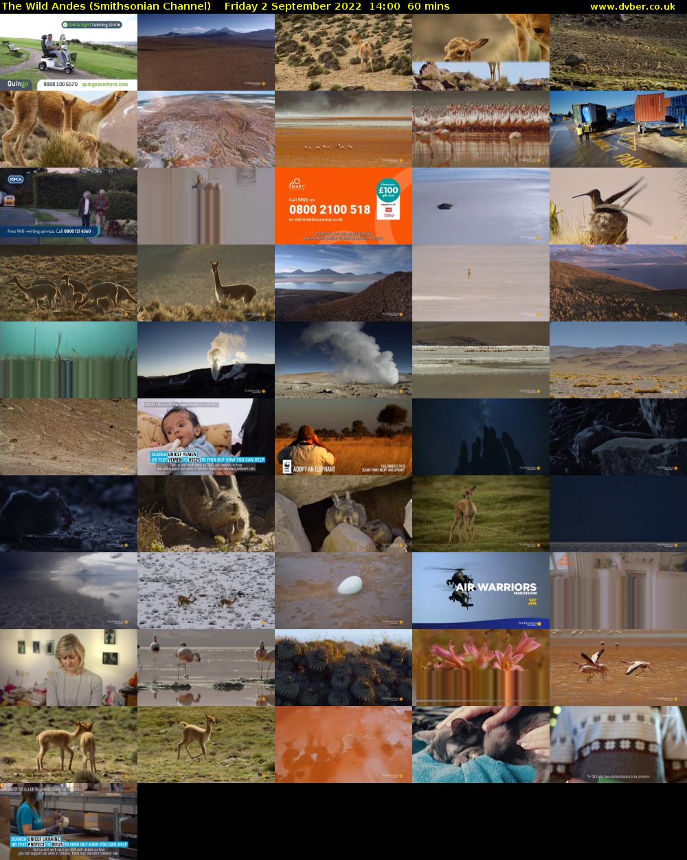 The Wild Andes (Smithsonian Channel) Friday 2 September 2022 14:00 - 15:00