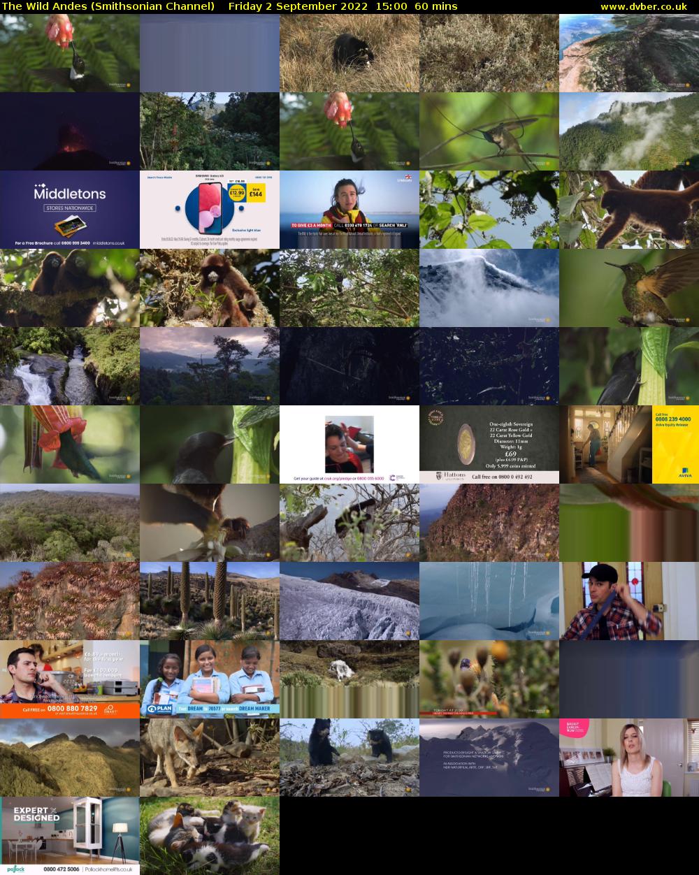 The Wild Andes (Smithsonian Channel) Friday 2 September 2022 15:00 - 16:00