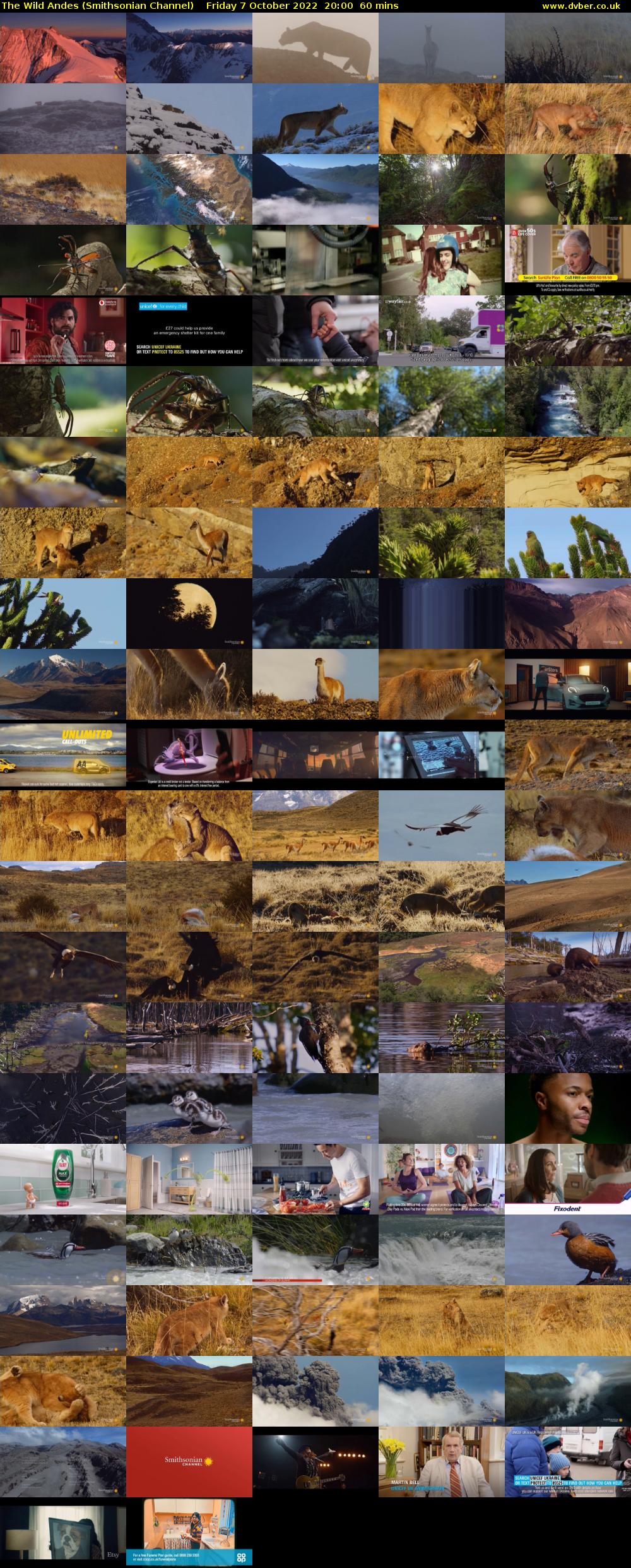 The Wild Andes (Smithsonian Channel) Friday 7 October 2022 20:00 - 21:00