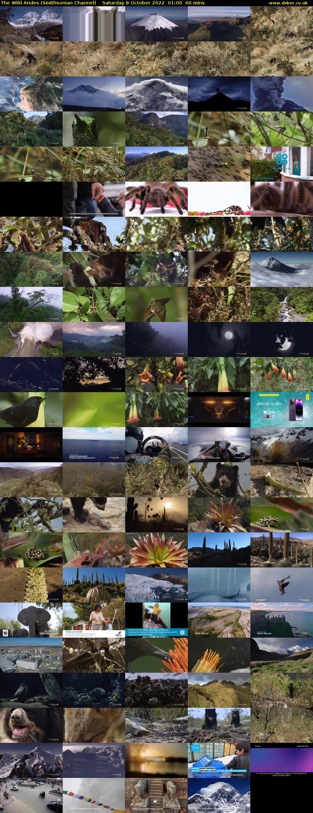 The Wild Andes (Smithsonian Channel) Saturday 8 October 2022 01:00 - 02:00