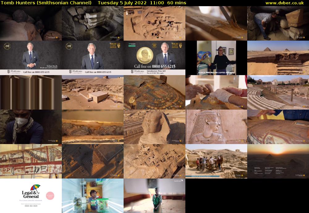 Tomb Hunters (Smithsonian Channel) Tuesday 5 July 2022 11:00 - 12:00