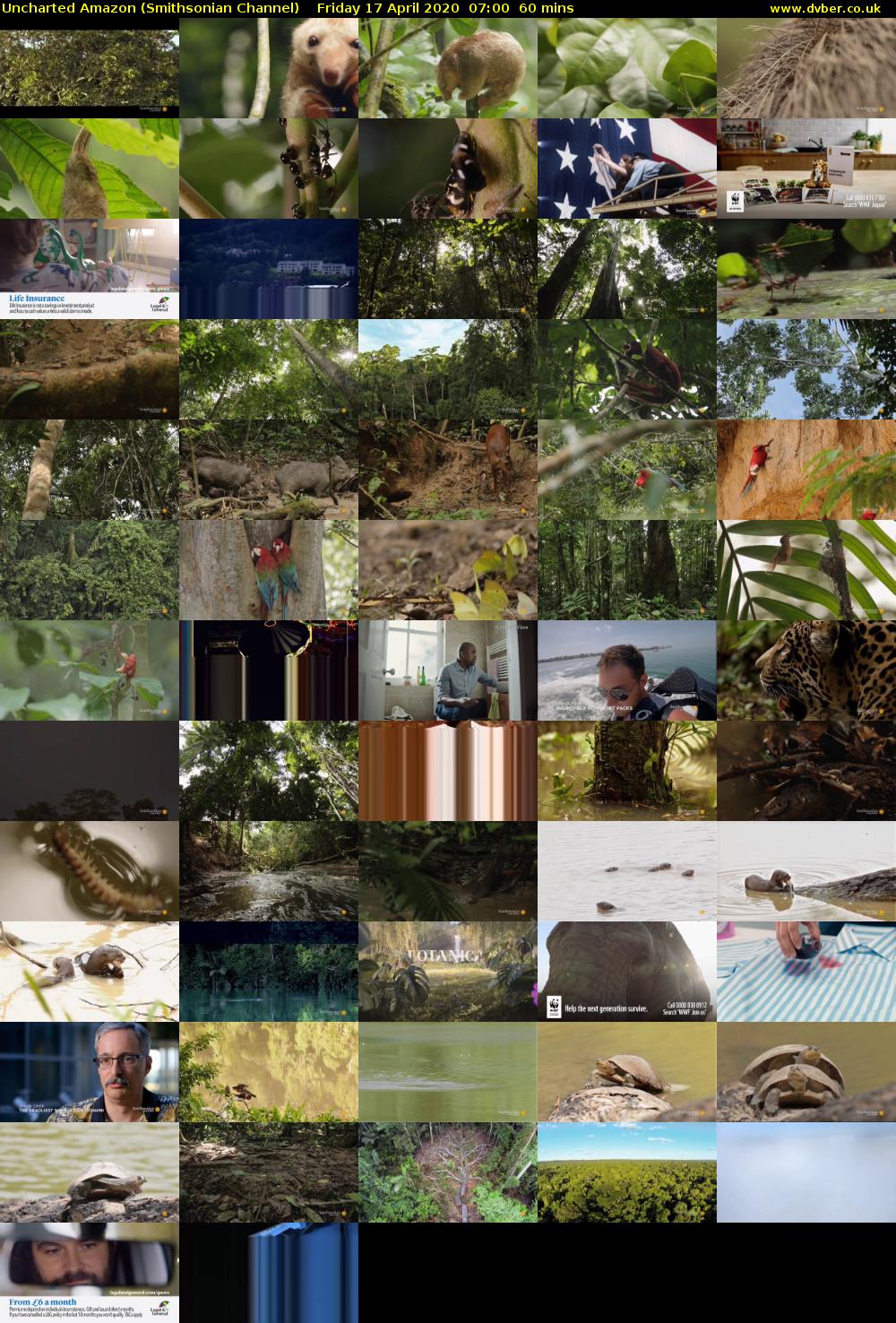 Uncharted Amazon (Smithsonian Channel) Friday 17 April 2020 07:00 - 08:00