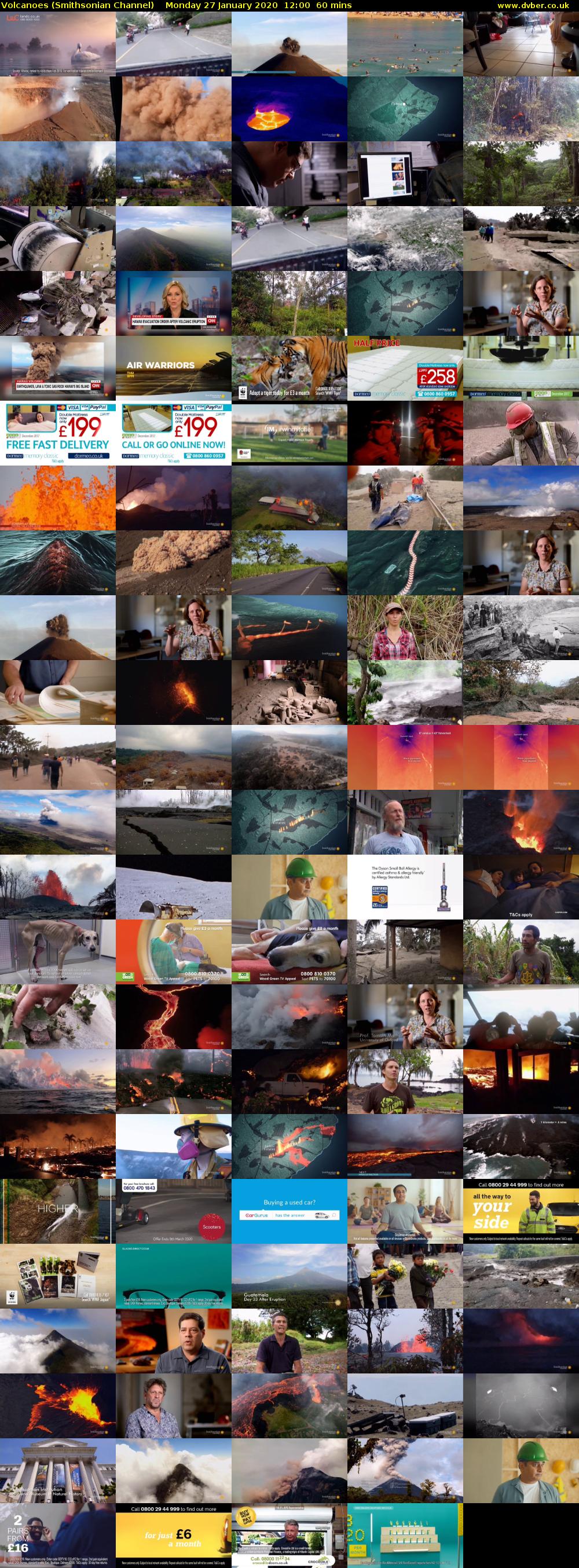 Volcanoes (Smithsonian Channel) Monday 27 January 2020 12:00 - 13:00
