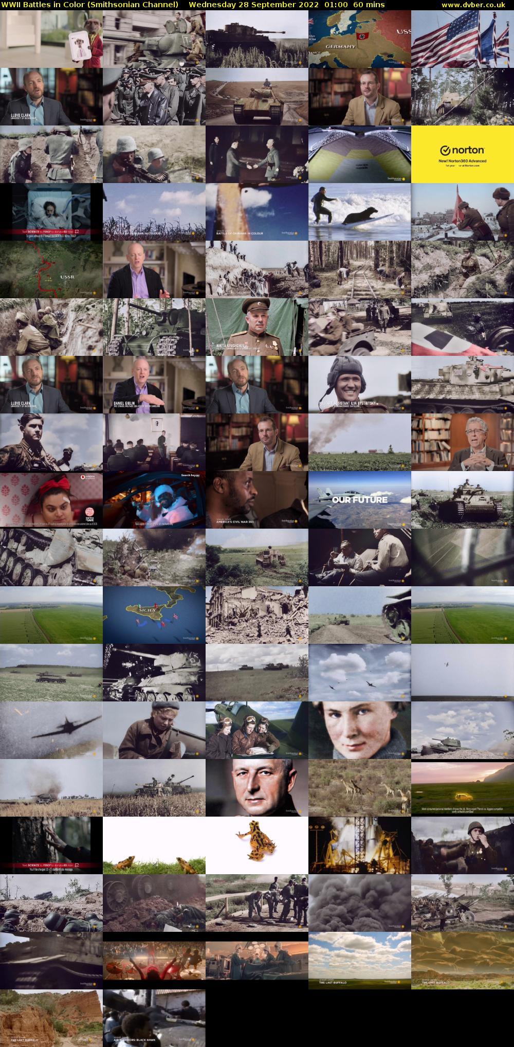 WWII Battles in Color (Smithsonian Channel) Wednesday 28 September 2022 01:00 - 02:00