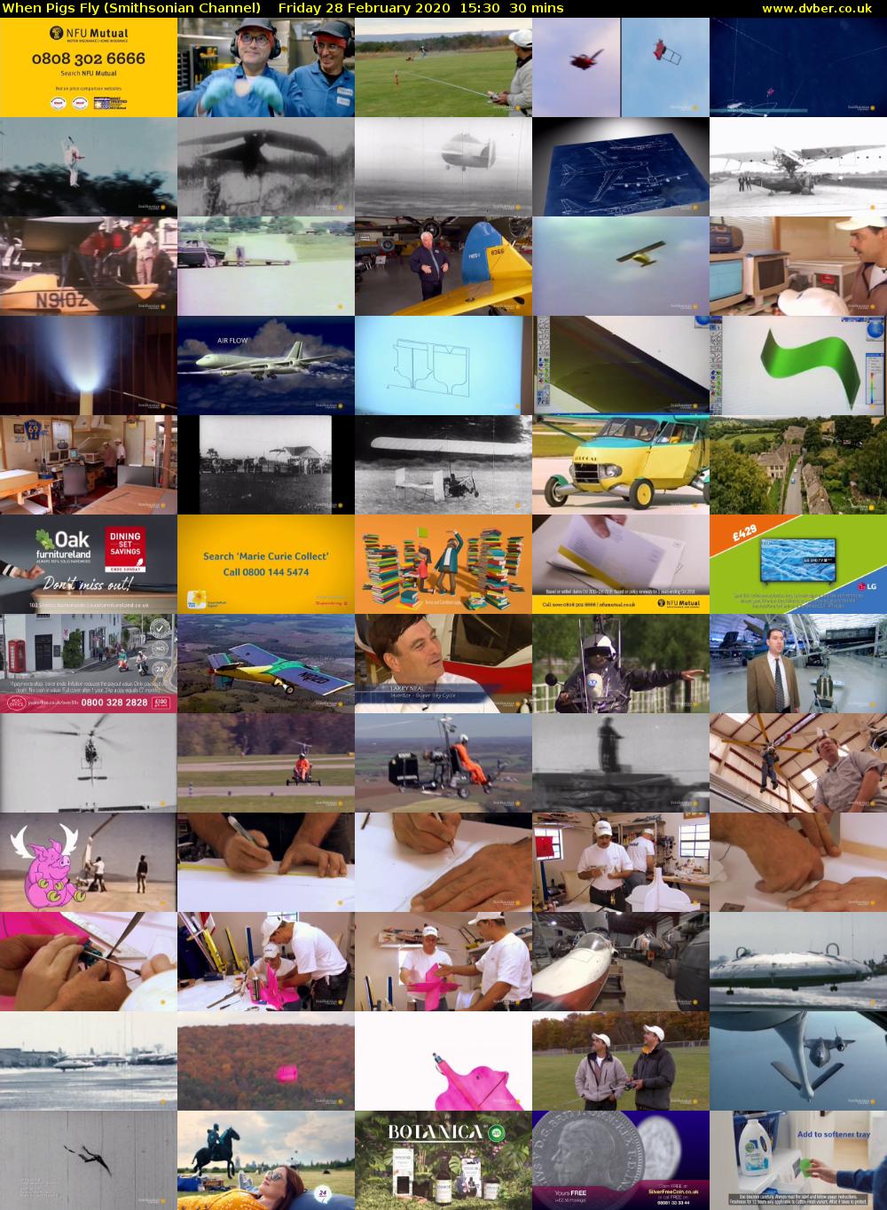 When Pigs Fly (Smithsonian Channel) Friday 28 February 2020 15:30 - 16:00