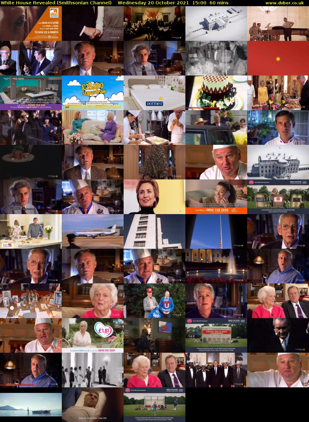 White House Revealed (Smithsonian Channel) Wednesday 20 October 2021 15:00 - 16:00