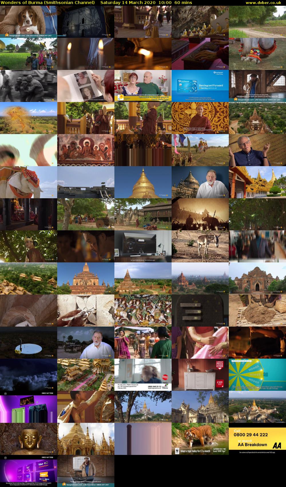 Wonders of Burma (Smithsonian Channel) Saturday 14 March 2020 10:00 - 11:00