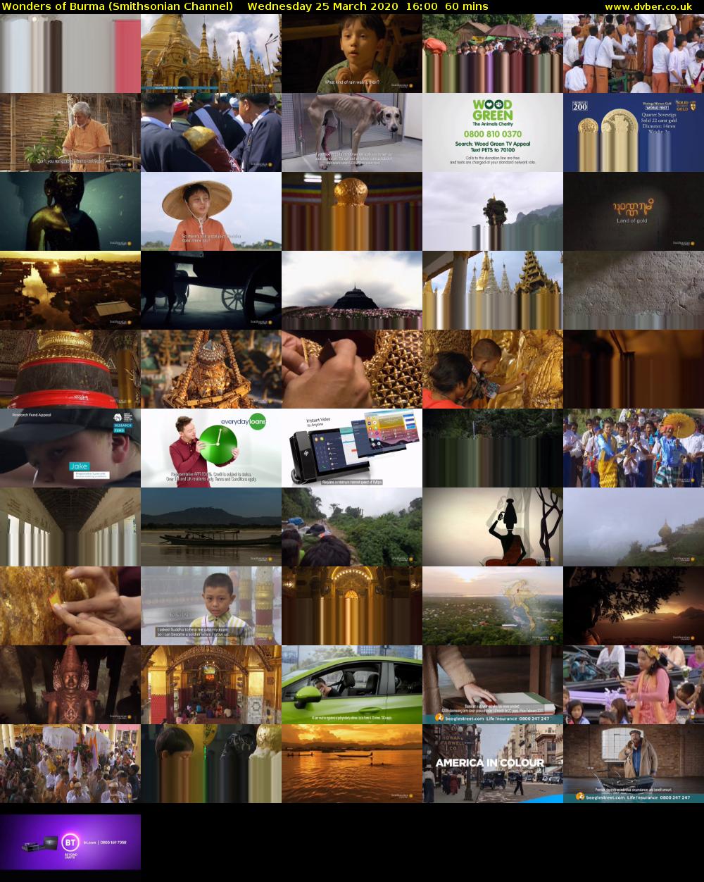 Wonders of Burma (Smithsonian Channel) Wednesday 25 March 2020 16:00 - 17:00