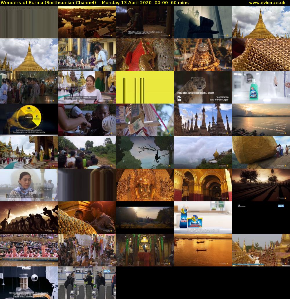 Wonders of Burma (Smithsonian Channel) Monday 13 April 2020 00:00 - 01:00