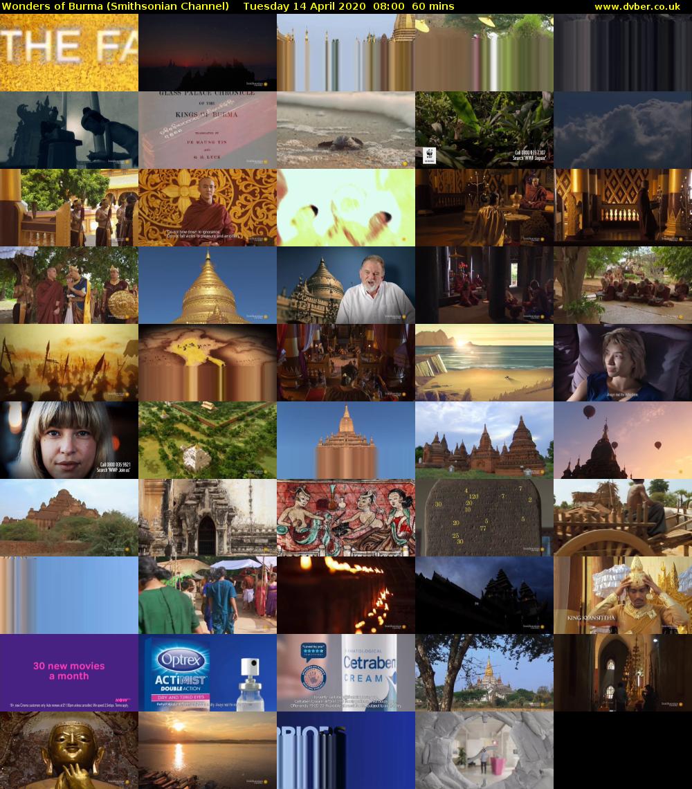 Wonders of Burma (Smithsonian Channel) Tuesday 14 April 2020 08:00 - 09:00