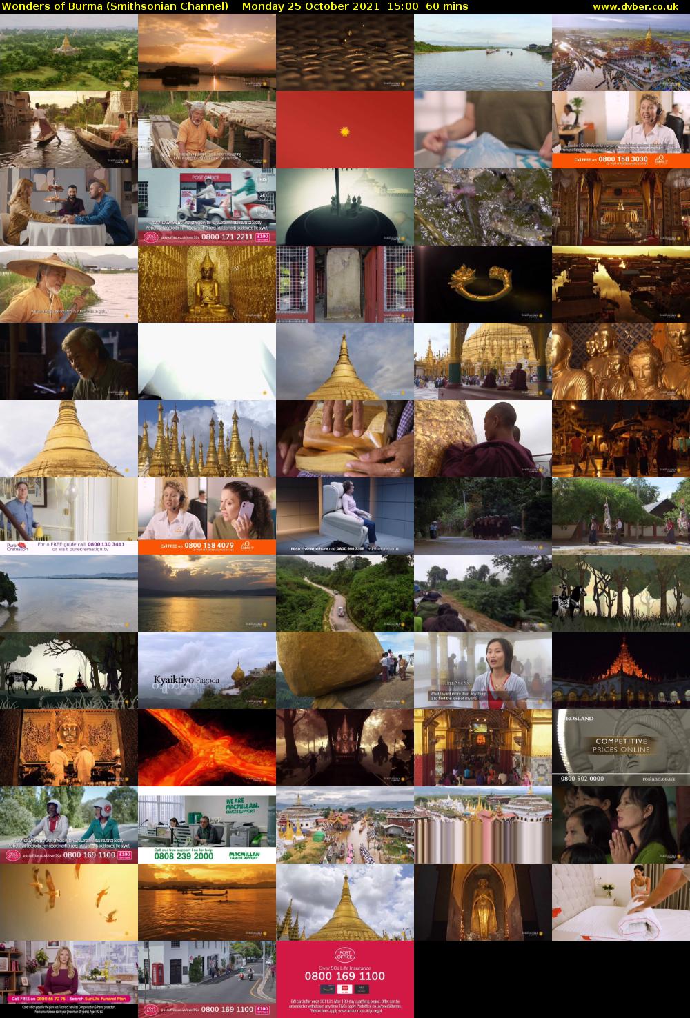 Wonders of Burma (Smithsonian Channel) Monday 25 October 2021 15:00 - 16:00