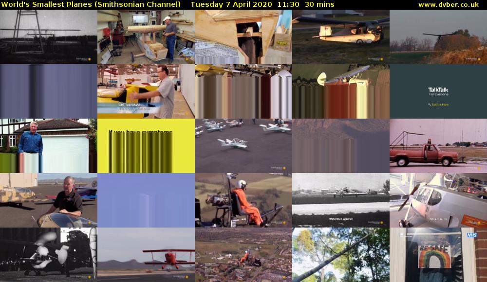 World's Smallest Planes (Smithsonian Channel) Tuesday 7 April 2020 11:30 - 12:00
