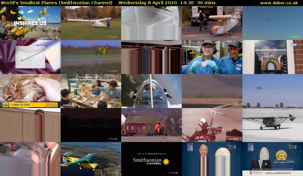 World's Smallest Planes (Smithsonian Channel) Wednesday 8 April 2020 14:30 - 15:00