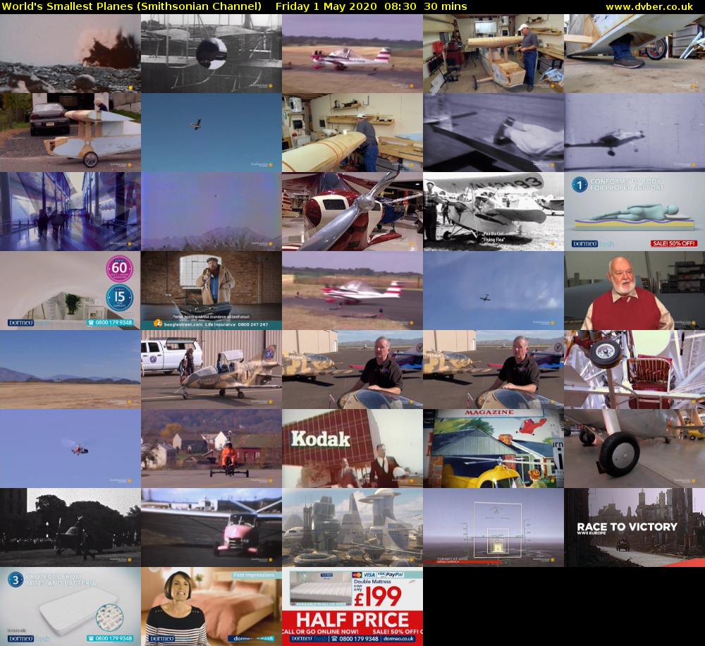 World's Smallest Planes (Smithsonian Channel) Friday 1 May 2020 08:30 - 09:00