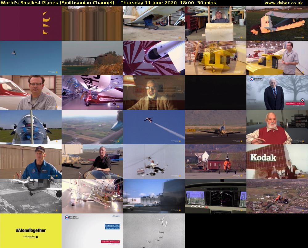 World's Smallest Planes (Smithsonian Channel) Thursday 11 June 2020 18:00 - 18:30