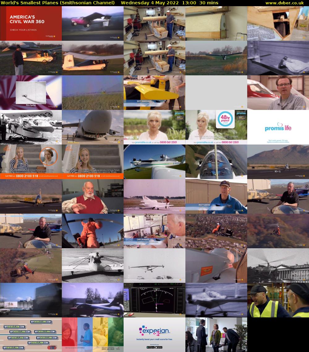 World's Smallest Planes (Smithsonian Channel) Wednesday 4 May 2022 13:00 - 13:30