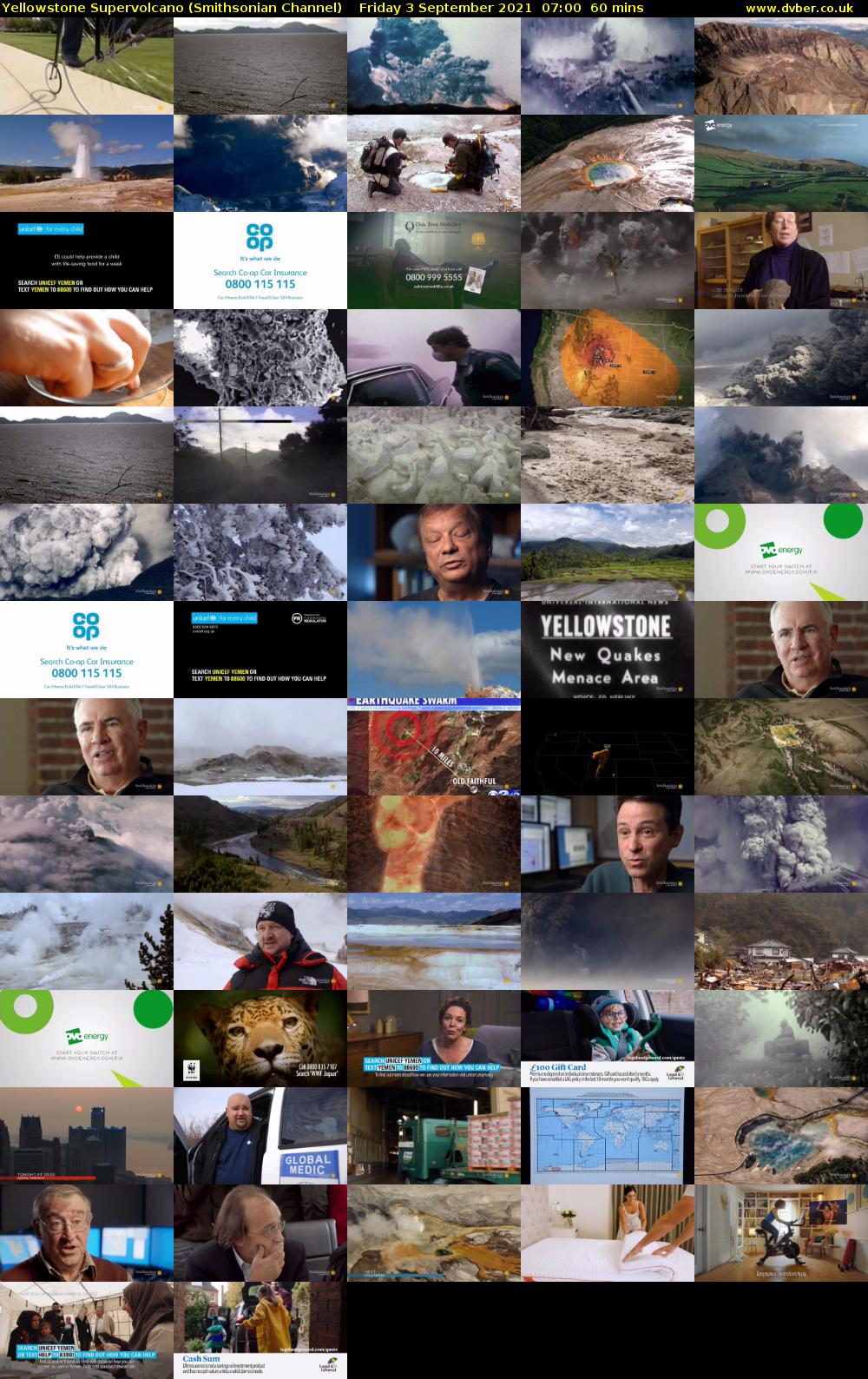Yellowstone Supervolcano (Smithsonian Channel) Friday 3 September 2021 08:00 - 09:00