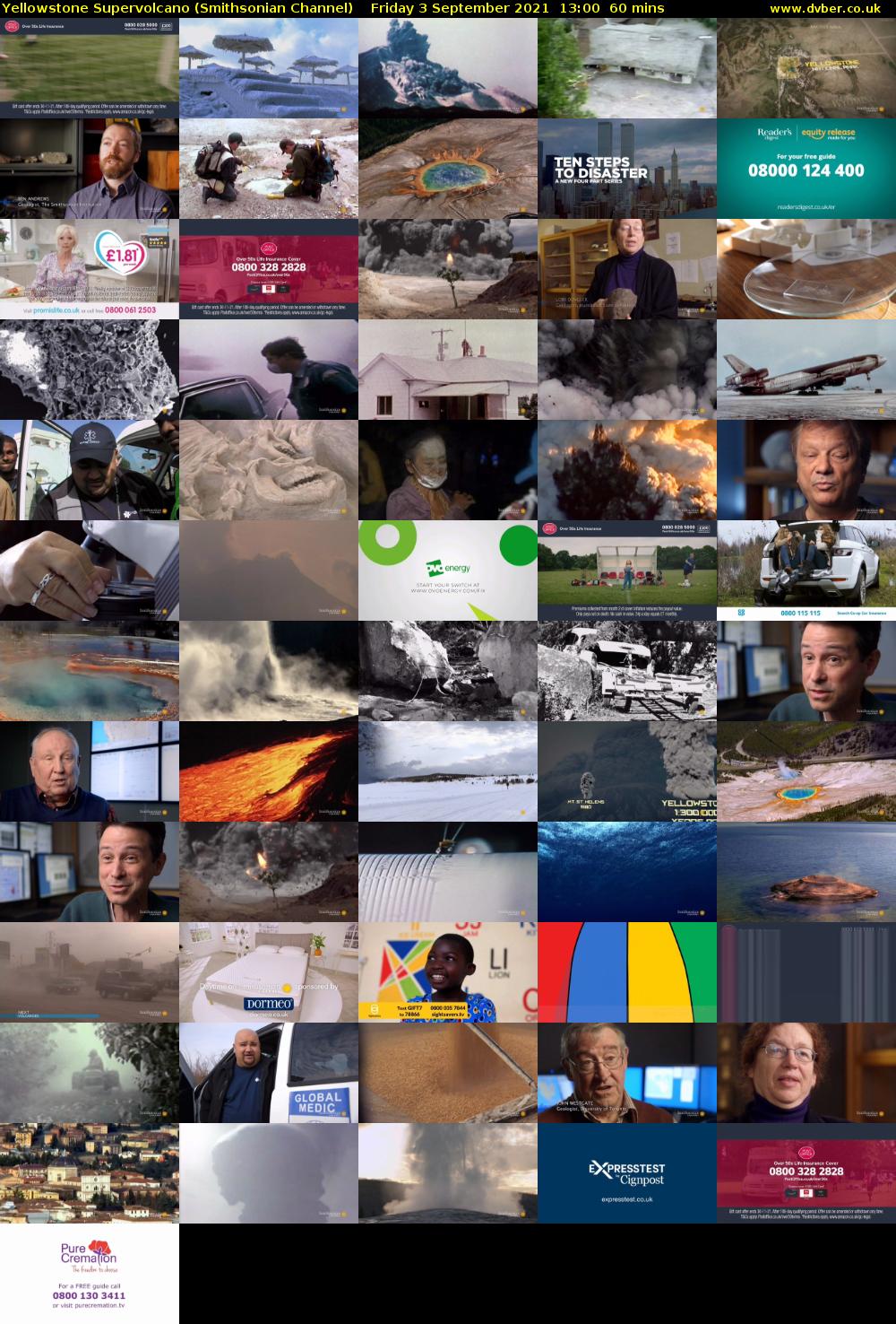 Yellowstone Supervolcano (Smithsonian Channel) Friday 3 September 2021 14:00 - 15:00
