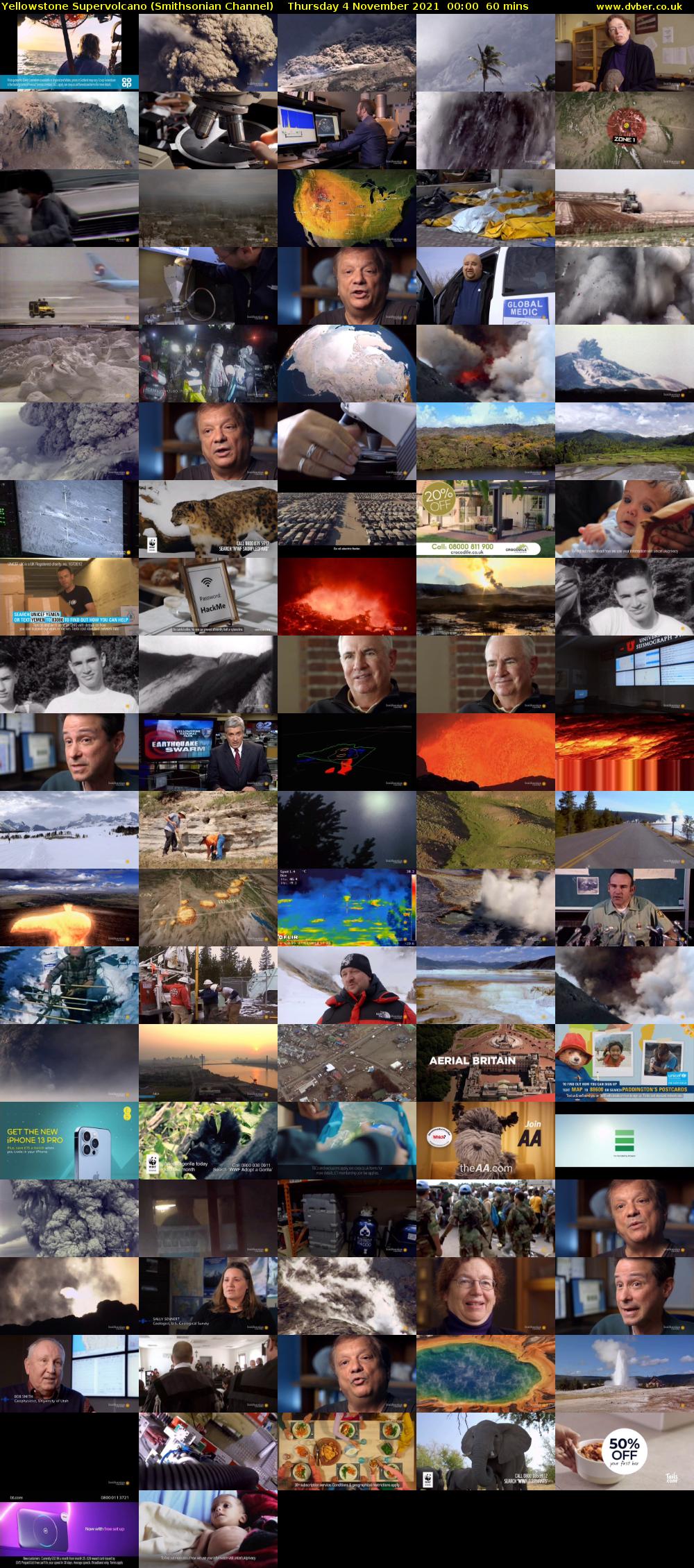 Yellowstone Supervolcano (Smithsonian Channel) Thursday 4 November 2021 00:00 - 01:00